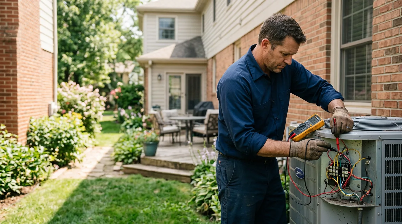 HVAC technician working near Glencoe, OK